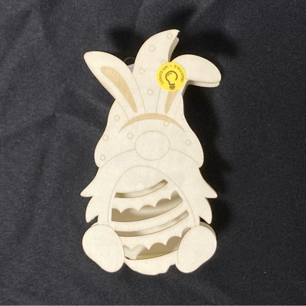 ⭐️ Make Market Light Up Paintable Wooden Easter Gnome Decoration